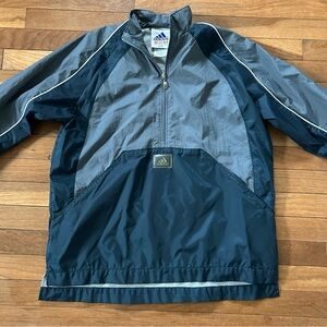 Vintage Adidas Windbreaker men’s small navy & grey two toned lined